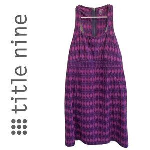 Title Nine Arabella Nimblone Halter Sheath Dress, Pink and Navy, Size 14